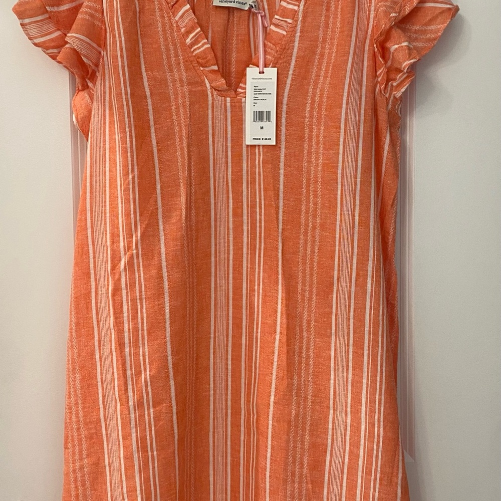 Vineyard Vines Orange Striped Dress
